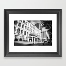 Little Rock's Timeless Beacon - The Capital Hotel And Skyline In Monochrome Framed Art Print