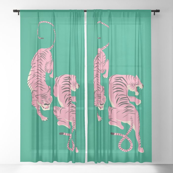 The Chase: Pink Tiger Edition Sheer Curtain
