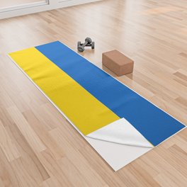 Sapphire and Yellow Solid Colors Ukraine Flag 100 Percent Commission Donated To IRC Read Bio Yoga Towel