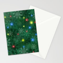 Christmas Snow Lights Stationery Cards