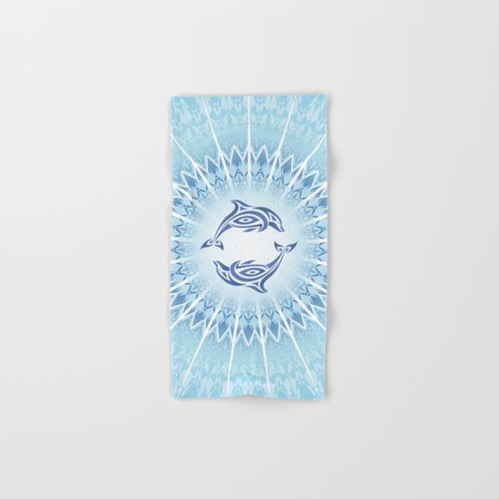 Dolphins Mandala Blue Hand & Bath Towel