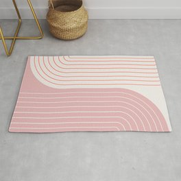Two Tone Line Curvature XIX Area & Throw Rug