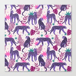 Jungle Cheetah - Pink Purple Canvas Print