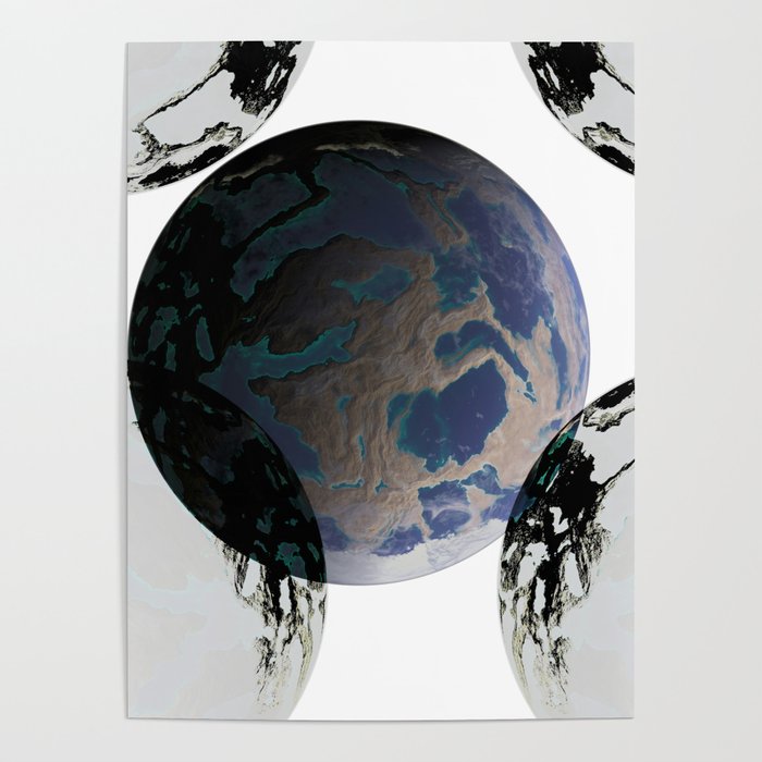 Abstract Blue Planet Poster