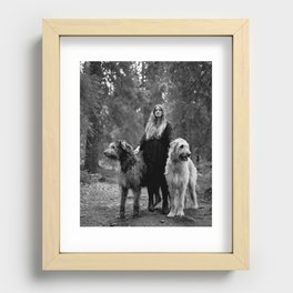 Cecilie and the wolfhounds. Recessed Framed Print