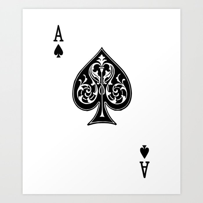 Ace Spades Spade Playing Card Game Minimalist Design Art Print By Minimalisteez Society6