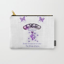 Power Purple For a Cure - The Wings Of Love - Survivor Carry-All Pouch