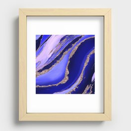 Lapis Blue and Lavender Flow Recessed Framed Print