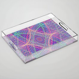 Psychedelic Pastel Fractal All Over Pattern Acrylic Tray