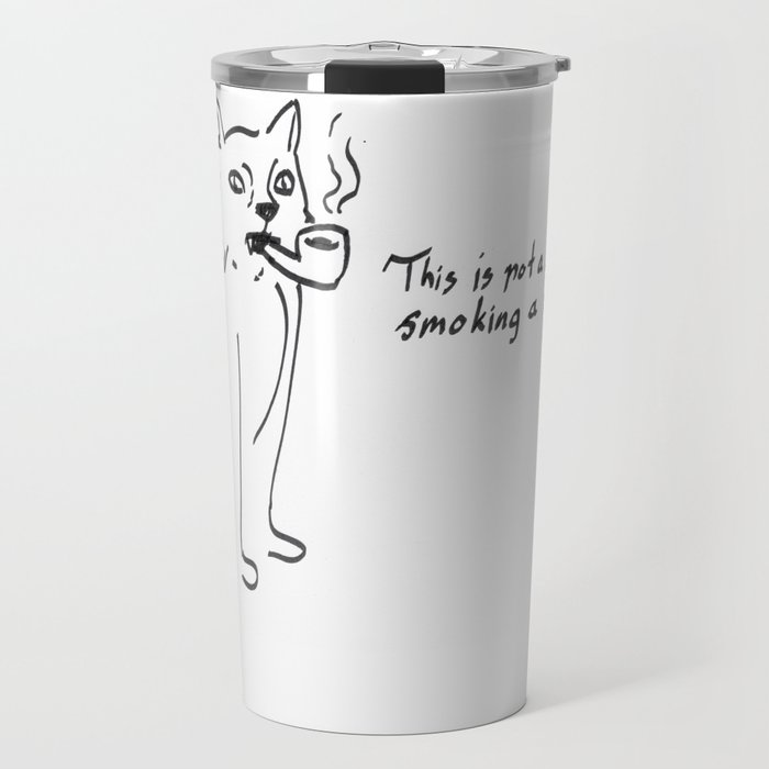 This is not a cat smoking a pipe Travel Mug