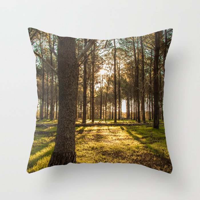 Sunset in the Pines Throw Pillow