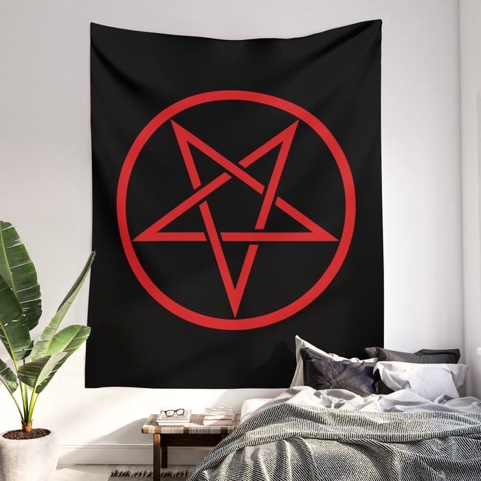 Satanic Pentagram blood edit Wall Tapestry by Weltenbrand Society6