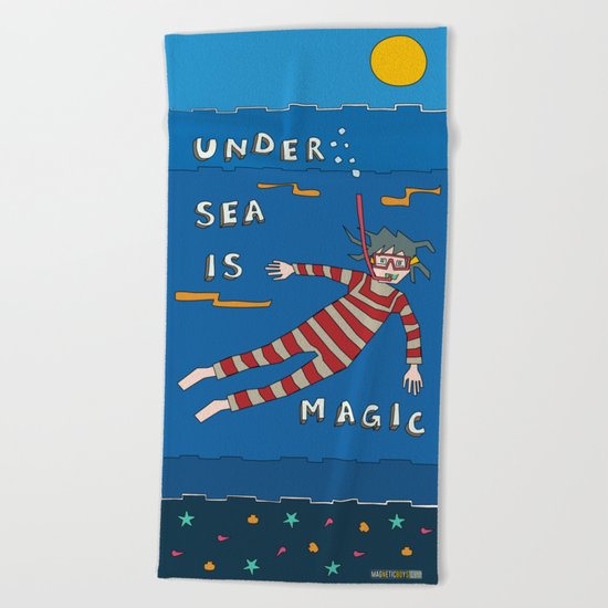 Snorkeling Boy Beach Towel