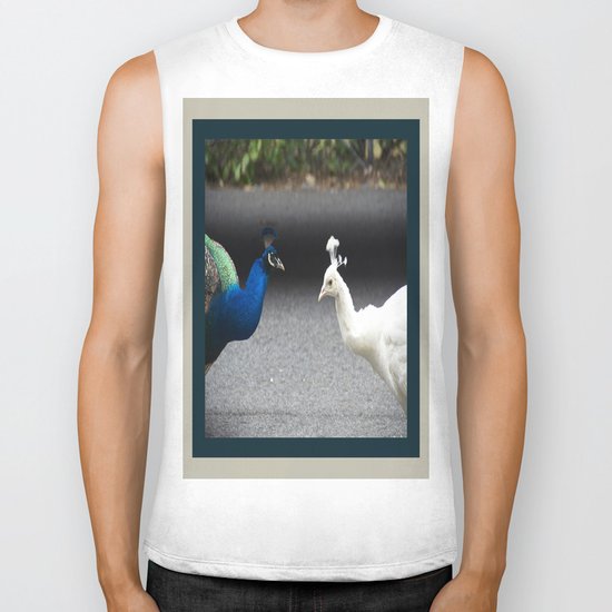 Mirror Image in Blue and White Biker Tank