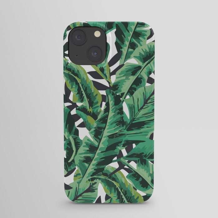 Tropical Glam Banana Leaf Print iPhone Case