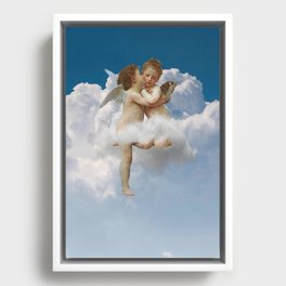 L'Amour et Psyché, enfants Clouds Framed Canvas