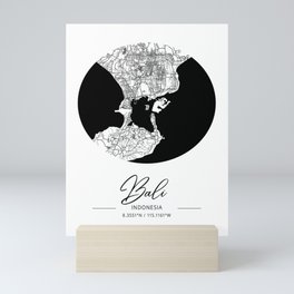 Bali map coordinates Mini Art Print