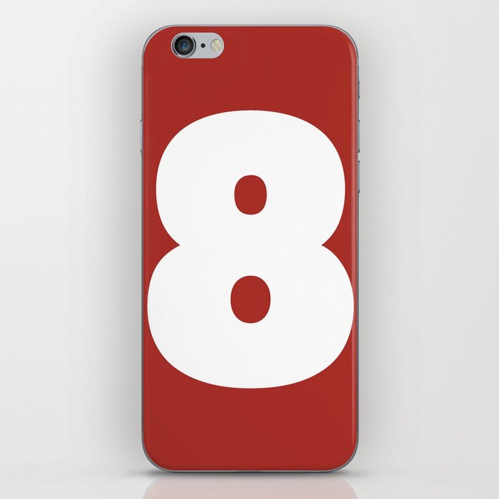 8 (White & Maroon Number) iPhone Skin