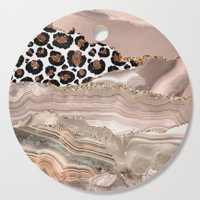 Glamour Girl Leopard Skin And Marble Cutting Board