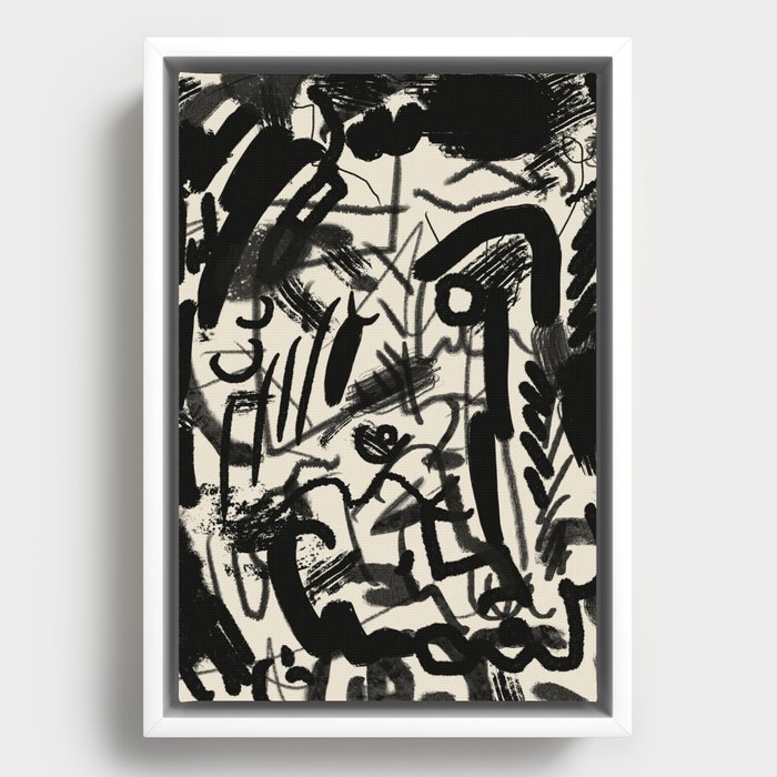 Ink abstraction Framed Canvas