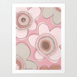 Trendy Pink Flowers Art Print