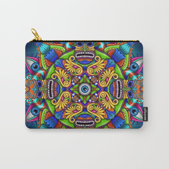 Psychedelic Mandala Visionary Art - Night Circus Carry-All Pouch
