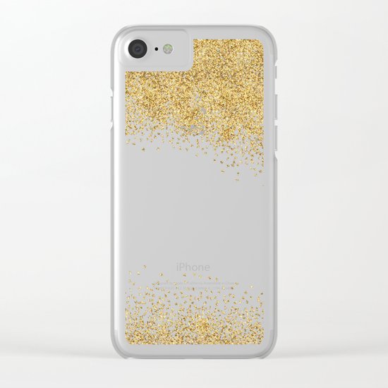Sparkling golden glitter confetti effect II #Society6 Clear iPhone Case