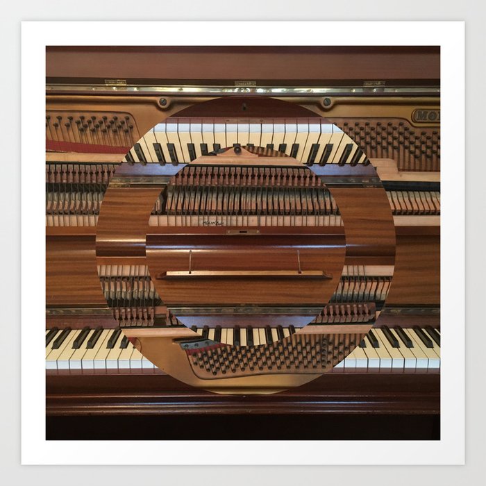 Abstract Upright Piano - Music, Classical, Geometric, Piano Keys, Music Notes Art Print
