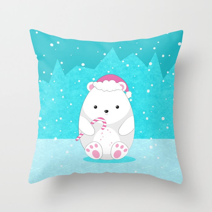 eddie bauer cozy polar bear throw pillow