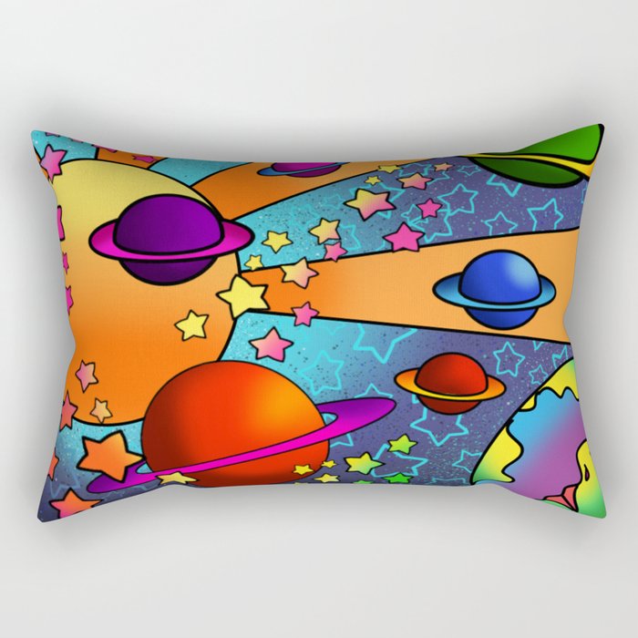 spacey groovy, peter max inspired Rectangular Pillow