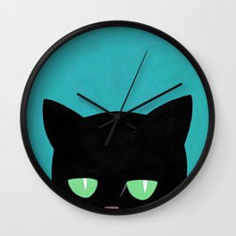 cat -Black cat Wall Clock