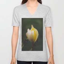 Yellow & White Plumeria bloom V Neck T Shirt