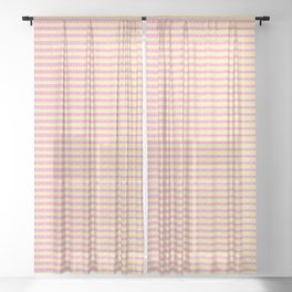 Pink And Yellow Cube Pattern Sheer Curtain