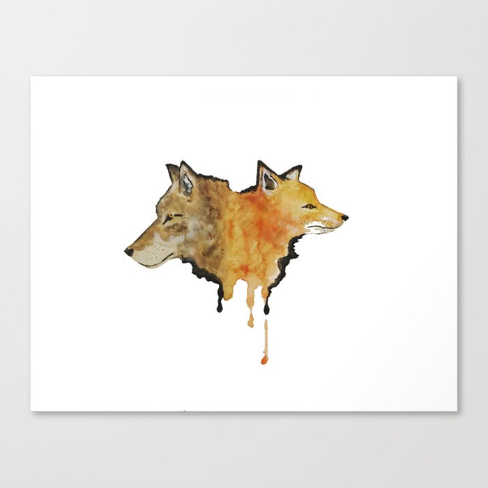 A Fox Is A Wolf Who Sends Flowers Canvas Print By Stephcerta Society6
