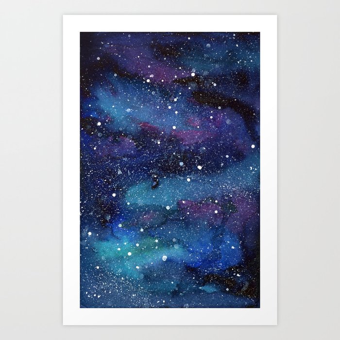 Galaxy Space Painting Stars Cosmic Universe Nebula Art Art Print