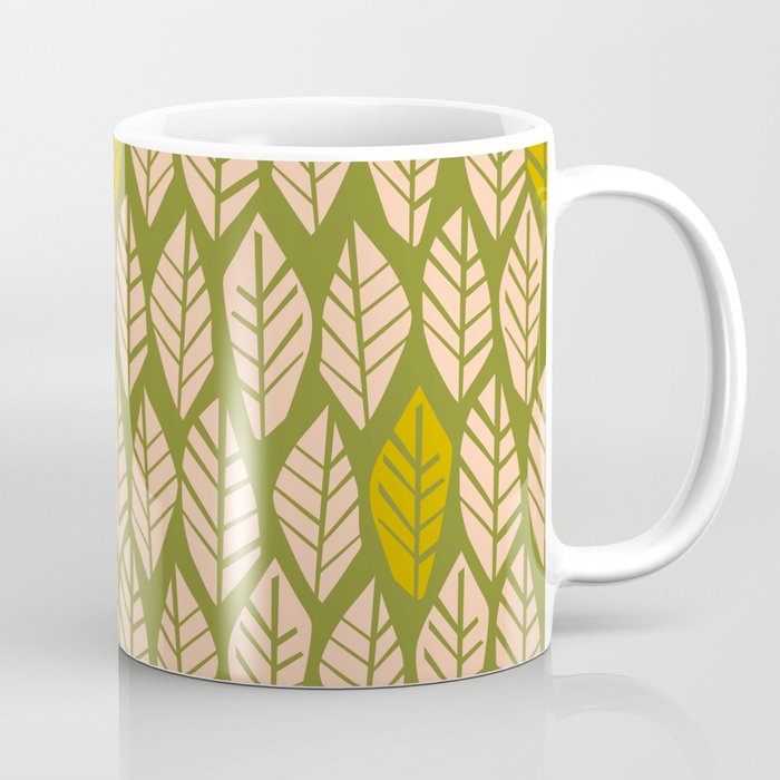 Cozy collection: mix and match Nordic leaves blush green Coffee Mug
