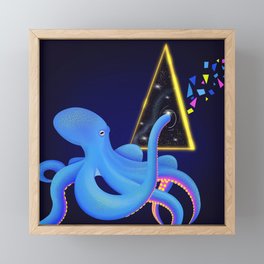 Octopus finds the Galaxy Framed Mini Art Print