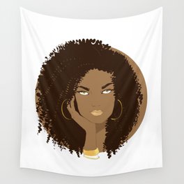 Zodiac: Illustration of Leo zodiac sign as a beautiful afro girl. Wall Tapestry