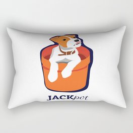 "Jackpot: Jack RussellTerrier Pop Art Puppy Rectangular Pillow