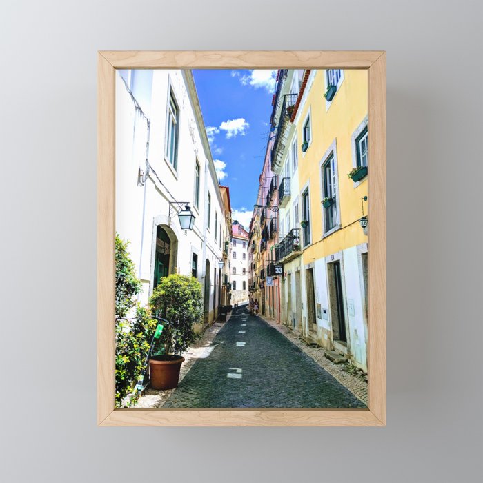 Streets of Lisbon Framed Mini Art Print