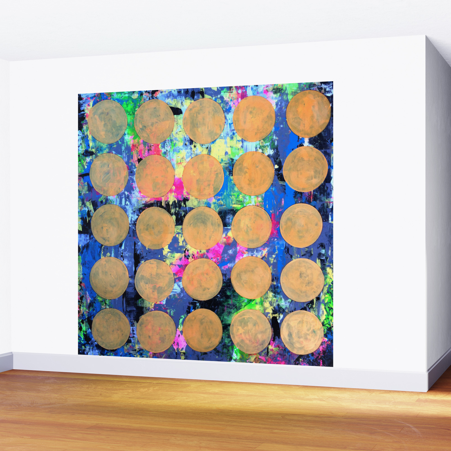 Bubble Wrap Abstract Pop Painting By Robert Erod Huge Colorful Art