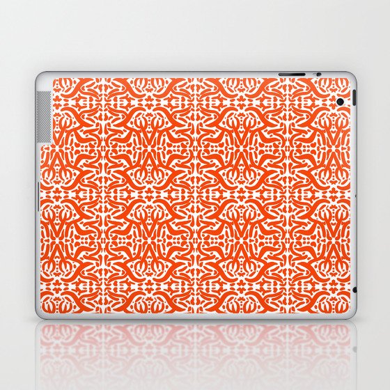Retro Modern Wild Animal Print Red Pattern Laptop & iPad Skin