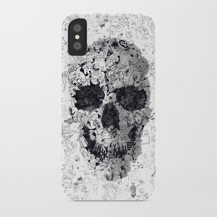 Doodle Skull BW iPhone Case