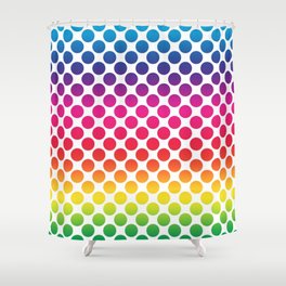 Rainbow Polka Dots #2 Shower Curtain