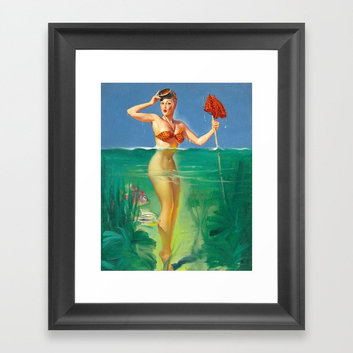 Swimming Pin-up Girl Art Print by PinUpMuseum