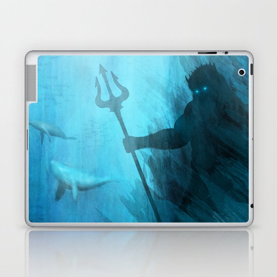 Scuba Diver meets Poseidon  Laptop & iPad Skin