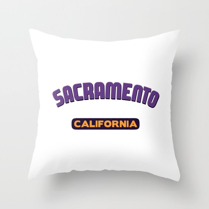 Sacramento California Colorful Design Throw Pillow