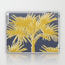 Tropical Palm Trees Gold on Navy Laptop Skin