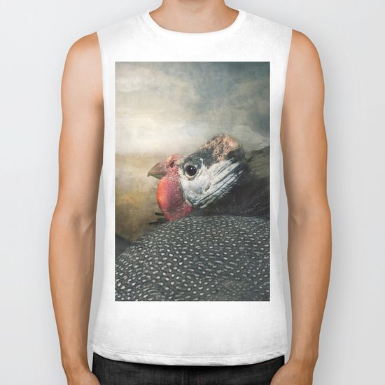 Do Guinea fowl converse....? Biker Tank