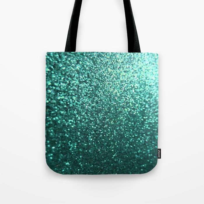 Teal Aqua Glitter Sparkle Tote Bag By Xjen94